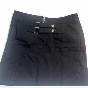Cache Black Mini Skirt with Buckle Detail